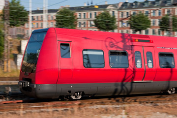 Passenger train in motion
