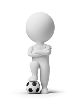 3d small people - soccer player with a ball