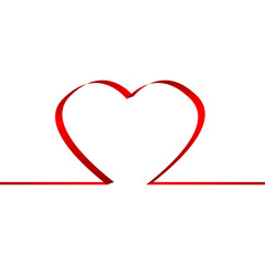 Heart from red ribbon