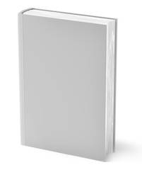 Gray book isolated on white . Clean cover