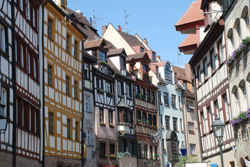 Fototapeta premium Weißgerbergasse Nürnberg Altstadt Innenstadt Metropolregion
