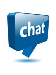 CHAT speech bubble icon (web button message internet live 3D)