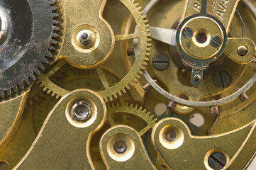 Makro: altes mechanisches Uhrwerk