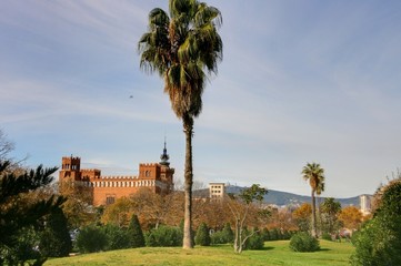 Fototapeta na wymiar panorama sur le Parc de la Ciutadella