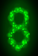 Numerical symbols with glowing lights