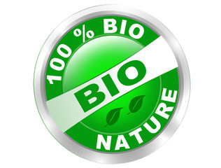 bouton rond 100 % bio nature  effet gel vert