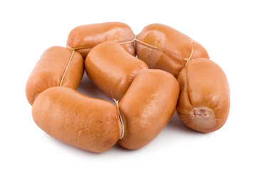 Sausages isolated on a white