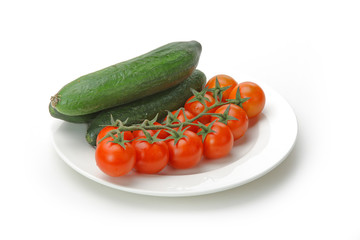 Tasty kitchen. Fresh vegetables isolated on white