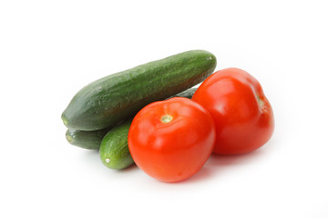 Tasty kitchen. Fresh vegetables isolated on white