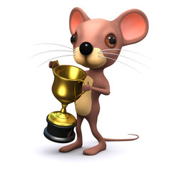 3d  Mouse with gold cup