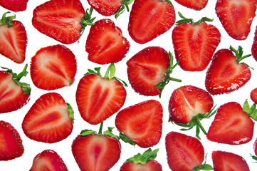 cut fresh strawberry