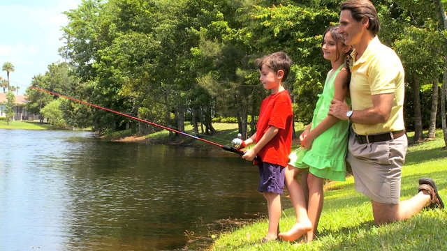 Father & Children Fishing