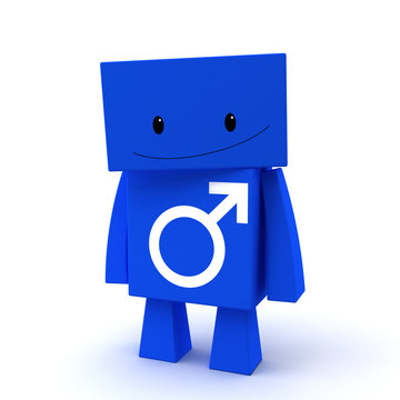 3D character with a male sign posing