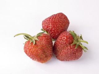 Strawberries on white background