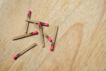 Matches on Wood Table