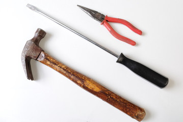 Plyers, Screwdriver, and Hammer