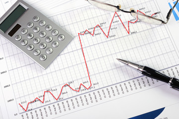 Obraz premium Charts and graphs of sales