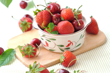 strawberry and cherry