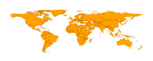 3d embossed countries borders worldmap