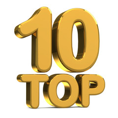 top 10 on white background isolated