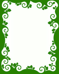 Green ecology frame with swirled elements