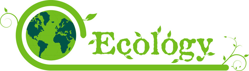 Green earth vector illustration suggesting ecology
