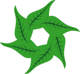 Abstract vector illustration of green leafs