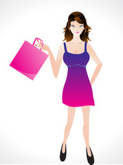 Fototapeta na wymiar shopping girl with shoping bag