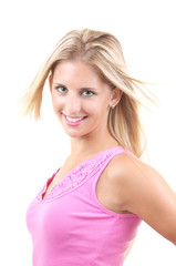 Fototapeta premium woman against the wind