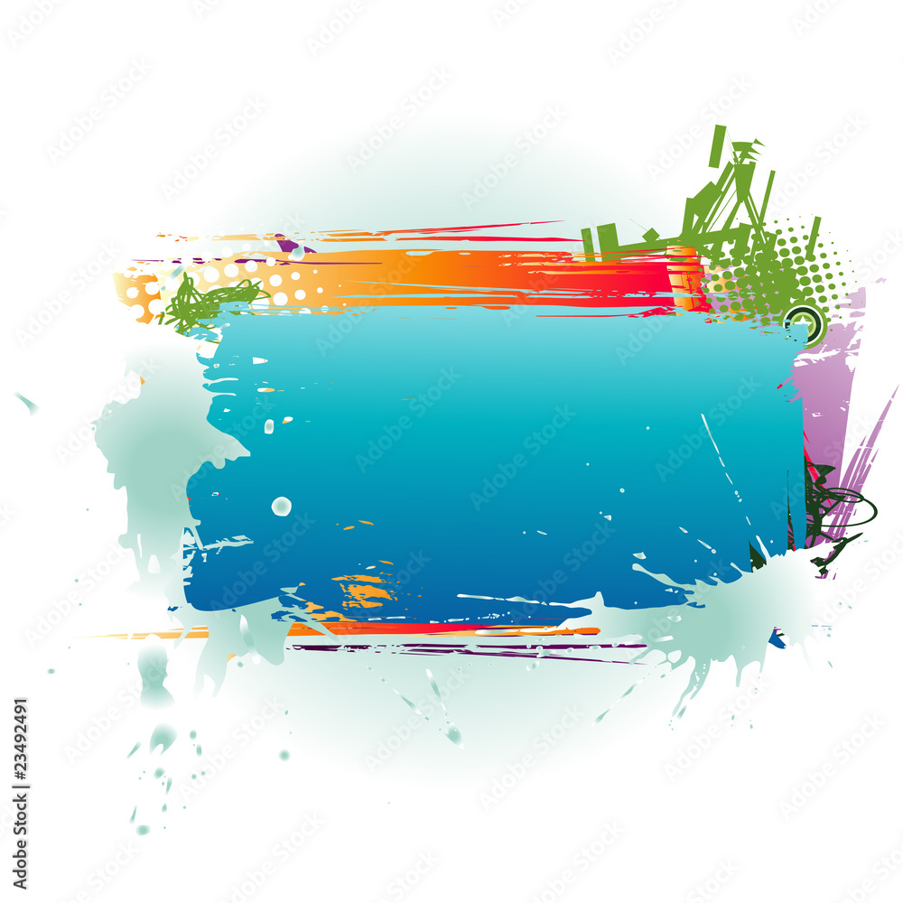 Sticker abstract colorful text box