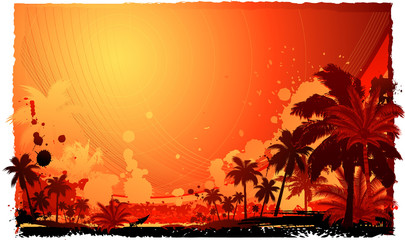 Naklejka premium Tropical vector background