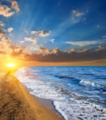 sea coast at the sunset