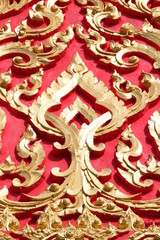 art on gable of Wat Kam Pak Kood, Wapipatum, Mahasarakam