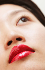 Naklejka premium Beautiful lips of an attractive woman