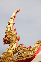 naga on roof of Wat Kam Pak Kood, Wapipatum, Mahasarakam
