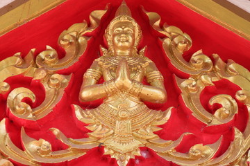 art on archway of Wat Kam Pak Kood, Wapipatum, Mahasarakam