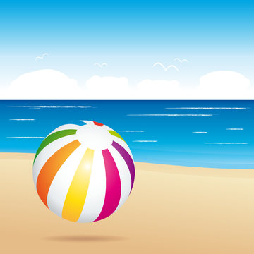 Colorful stripes beach ball