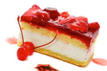 cake with strawberry topping