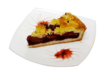 Freshly baked plum cake