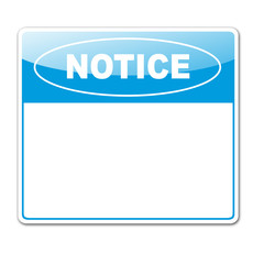 Pegatina NOTICE en blanco