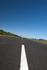 Fototapeta premium road with blue sky above