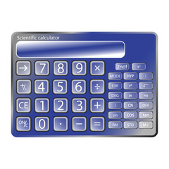 blue calculator against white