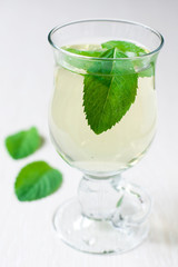 A cup of tea with mint