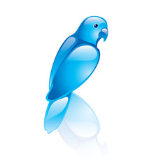 Vector illustration of bird symbol. Blue design.