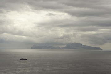 Bay of Naples with Dramatic Sky Background. Italy, Europe