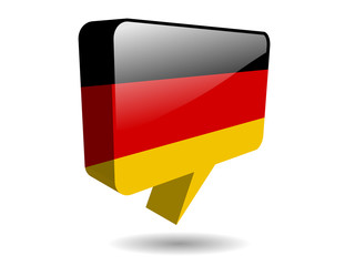 Obraz premium German Flag Speech Bubble Icon (Germany Deutschland Web Button)