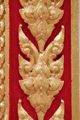 art on pillar of temple, Wat Kwan Muang, Borabue, Mahasarakam