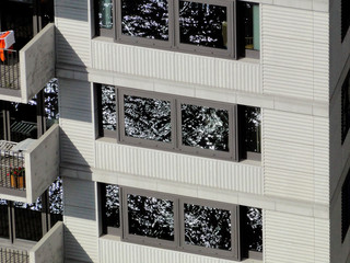 water reflections into windows