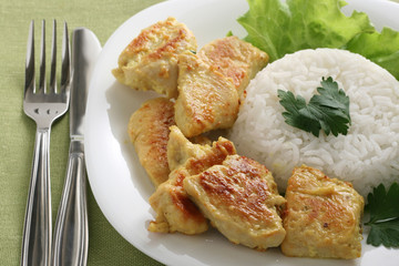 fried chicken with rice