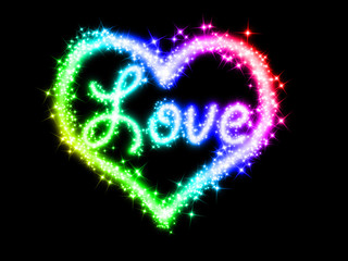 buntes leuchtendes Herz